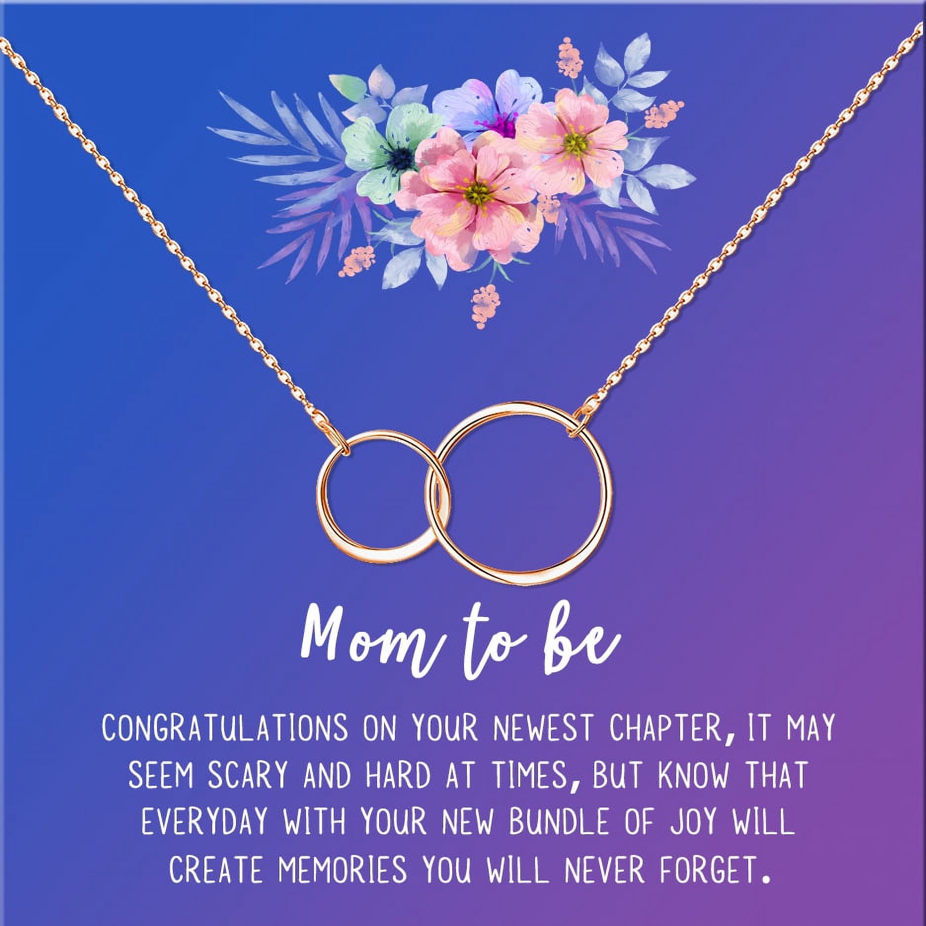 Mom to Be Mother's Day Gift, New Mom Mother's Day Gift, Gift for New Mom, New Mom Gift Box, New Mom Gift for Her, Gifts for New Mom, Congratulations Gift [Rose Gold Infinity Ring,Blue-Purple Gradient]