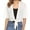 White, variant on CIENVNSTG Women's Chiffon Cropped Bolero Sheer Shrugs Lightweight Short Bolero Cardigan Trendy 2026 Summer Tops Dark Green M