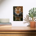 thumbnail image 2 of Tiger Reflection Birch Wood Wall Sign (6x9 Rustic Home Decor, Ready to Hang Art), 2 of 5