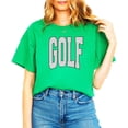 thumbnail image 6 of Polka dot Golf Graphic T-Shirt for Girls and Women - Cute Golf Lover Outfit Vintage Green shirt Adult 2XL, 6 of 7