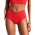 thumbnail image 1 of Parte Inferior de Bikini CRZ YOGA Cintura Alta Corte en V Rojo Profundo XS, 1 of 4