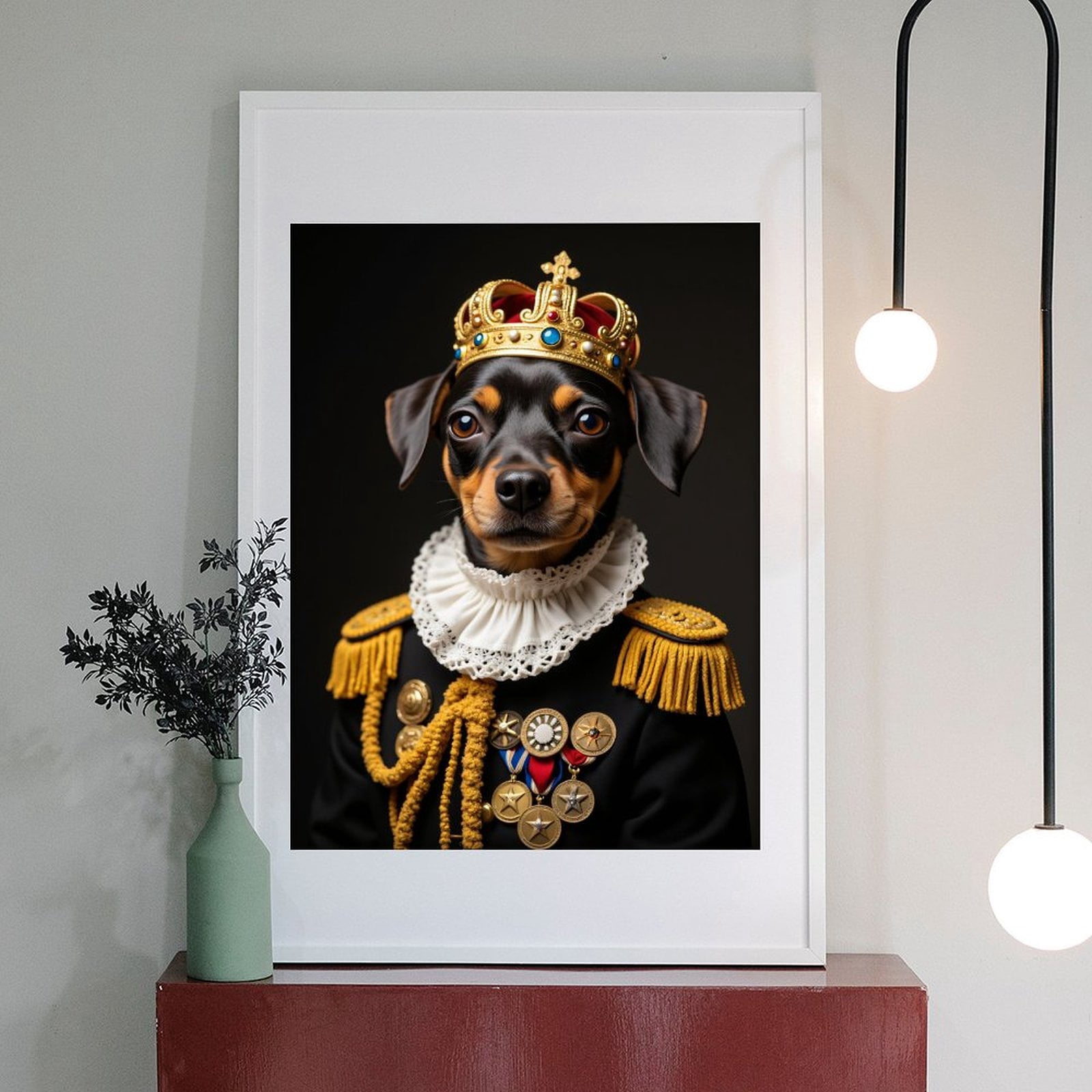 Diamond Art Kit for Adults, Dog Royalty Portrait Regal Attire Diamond Painting for Adults Beginners, DIY Diamond Art Painting Kits, 5D Diamond Painting Crafts for Home Decor 12x16 Frameless