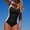 White, variant on Women's One-Piece Swimsuit Vintage Scalloped Edge Design High Waisted Ruched Tummy Control Bathing Suit Slimming Swimwear