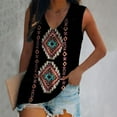 thumbnail image 2 of USSUMA Womens Western Ethnic Style Tank Tops Geometric Rhombus Printed Shirts for Women Sleeveless V Neck Summer Casual Tee, 2 of 8