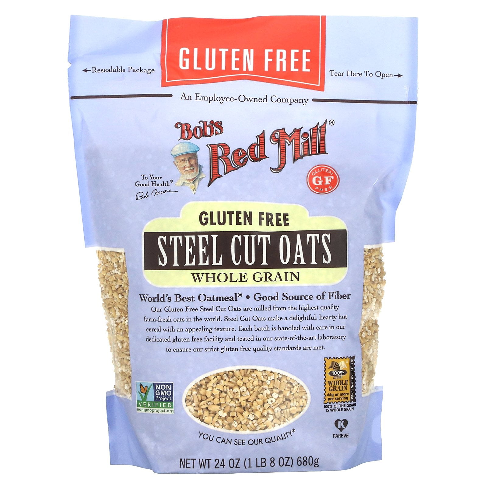 Bob's Red Mill, Steel Cut Oats, Gluten Free, 24 oz