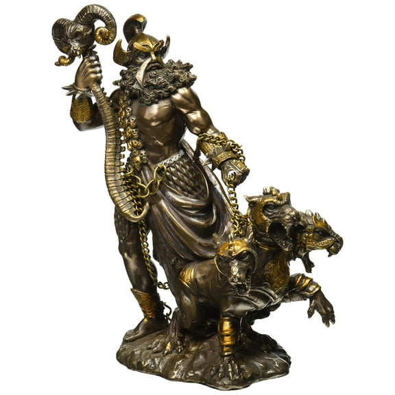 Pacific Giftware Greek God of Underworld Hades with Cerberus Dog Statue Roman Figure