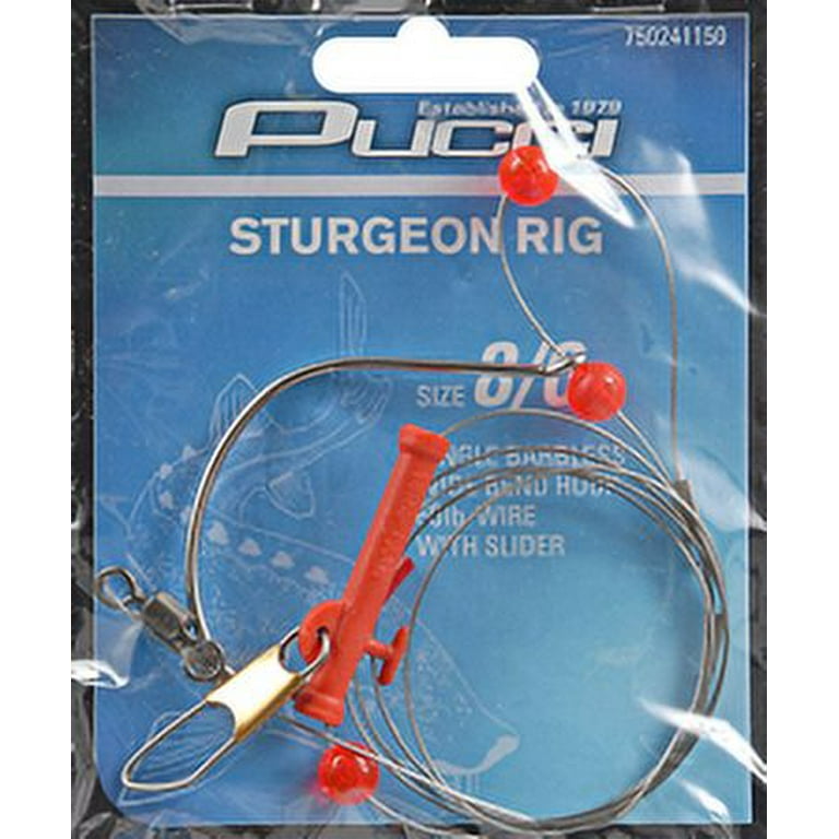 Pucci PSRWBS-8/0 Single Hook WideBend Sturgeon Rig 8/0 w/Slider