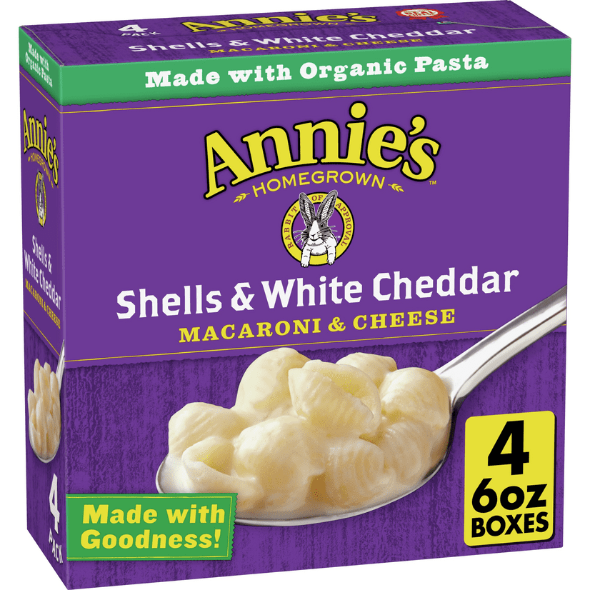 Annie's Shells and White Cheddar Macaroni and Cheese, 4 ct, 24 oz