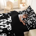 thumbnail image 5 of Erosebridal Kids Football Print Letter M 7-Piece Twin Bedding Sets,Soccer Ball Games Bedding Comforter Set For Ball Boys,Reversible Black, 5 of 7