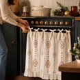 thumbnail image 3 of Tie Top Oven Curtain Bohemian Rustic Farmhouse Short Curtain Light Filtering Linen Curtain for Small Kitchen Window 21 X 30 Inch, 3 of 3