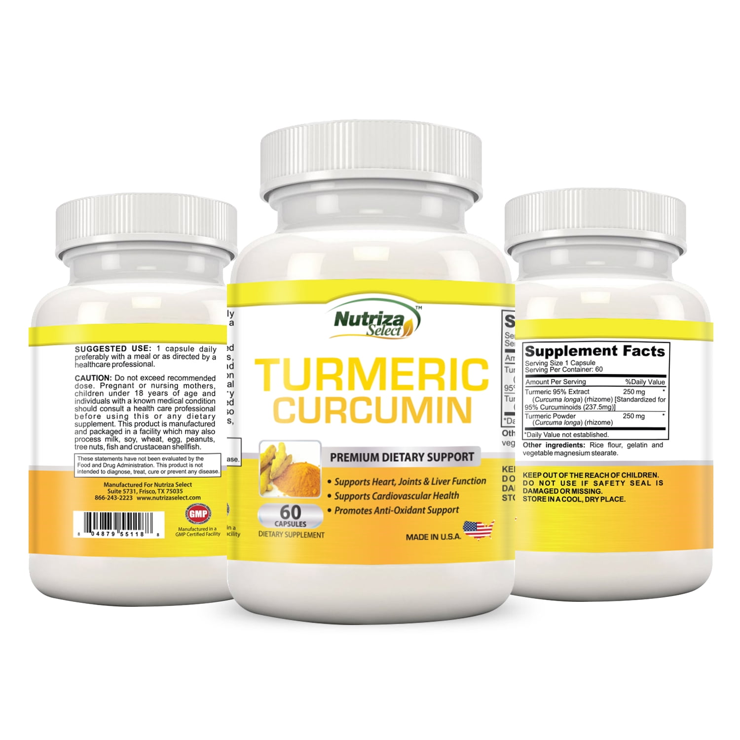 Turmeric Powder Capsules Contains Curcumin Extracted From Turmeric