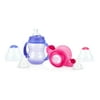 Nuby Grow With Me 3-Stage Soft Spout Sippy Cup 2 Pack - Purple and Pink