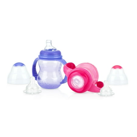 Nuby Grow With Me 3-Stage Soft Spout Sippy Cup - 2 pack