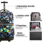 J World Unisex Sundance 20 Rolling Backpack with Laptop Sleeve for School and Travel, Cubes