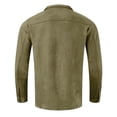 thumbnail image 4 of Kureaily Men Solid Color Lapel Button Cardigan Jacket European And Pocket Velvet Casual Loose Long Sleeved Jacket, 4 of 5