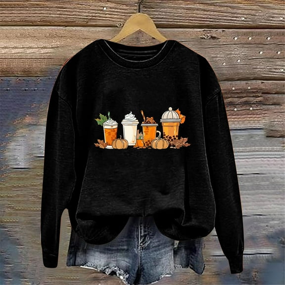 Inverlee Thanksgiving Sweatshirts Women Funny Turkey Pumpkin Graphic Sweatshirt Comfy Long Sleeve Work Shirts Crewneck Tunic Pullover Outfit