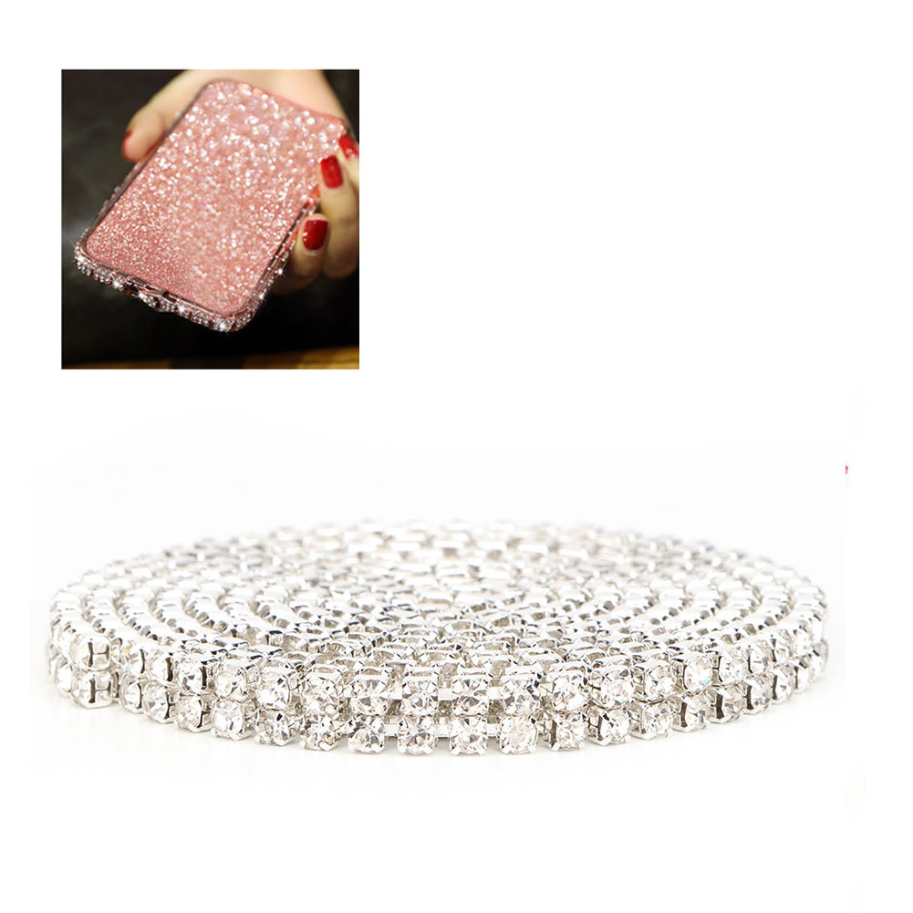 Mgaxyff 1m DIY Wrap Roll Crystal 3mm Rhinestones Chain Trim Ribbon Decoration Crafts Accessory