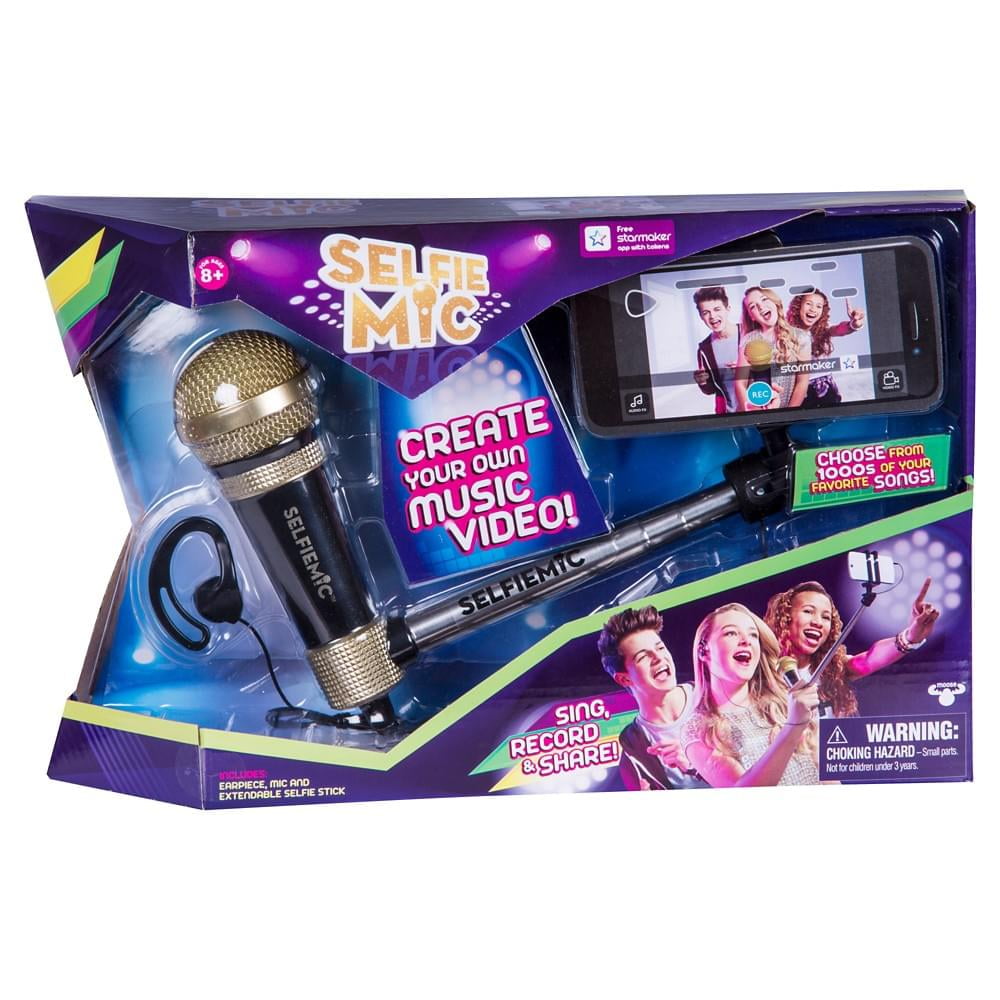 Selfie Mic, Working Microphone with Adjustable 16" Selfie Stick