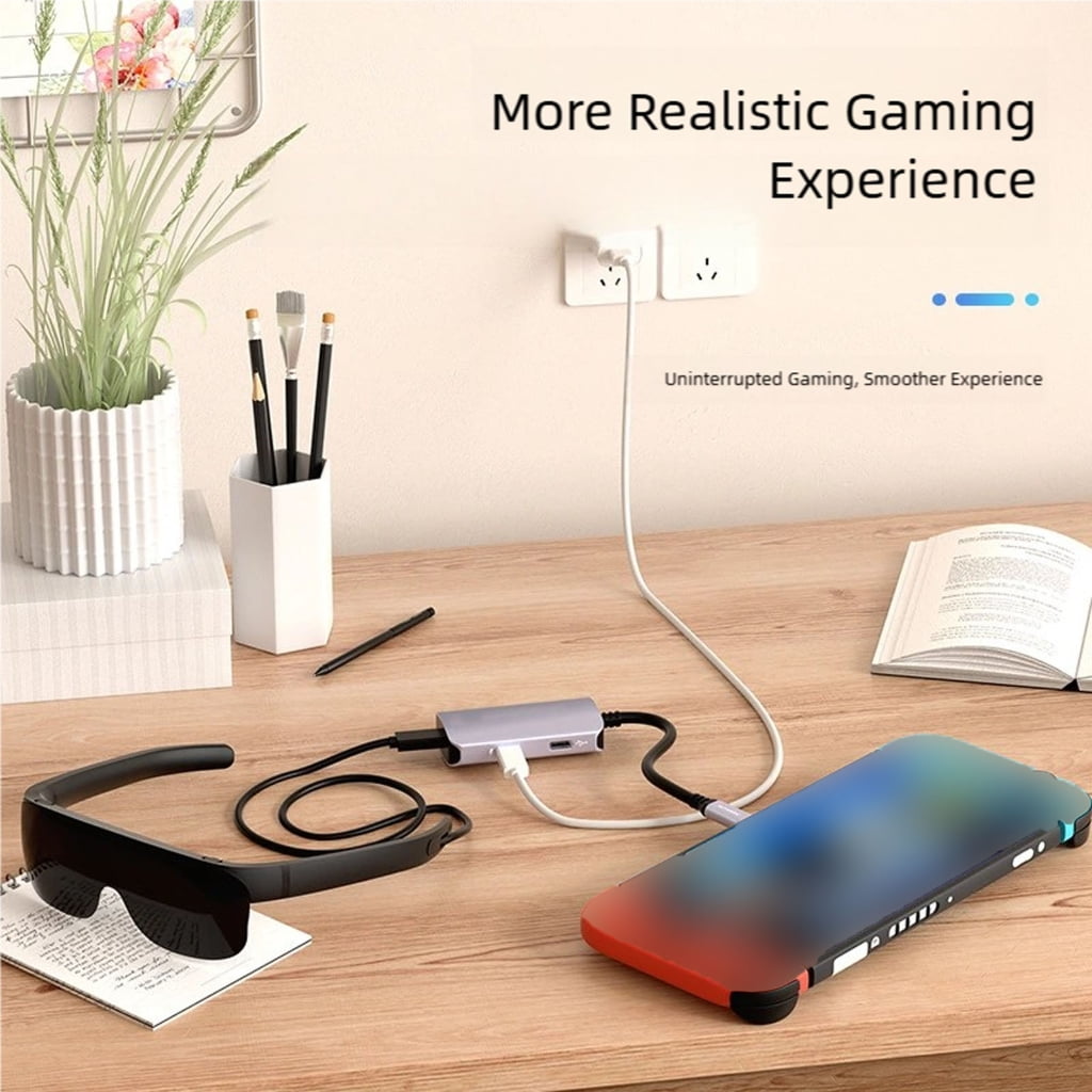 Tizuqe Plugs and Play Type C Hub Docking Station USB C to USB C Adapters for 4K 60Hz Display PD65W Charging for Electronics