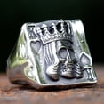 thumbnail image 4 of ZMY Home Stainless Steel Cool Poker Ring | Blackjack King with Skull Design Jewelry (10), 4 of 6