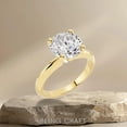 thumbnail image 2 of Bling Craft Solitaire Moissanite Engagement Ring for Women 14K Yellow Gold Plated 2CT 8.1MM Round Cut D Color VVS1 Clarity 925 Sterling Silver Wedding Promise Rings Size 9.5, 2 of 6
