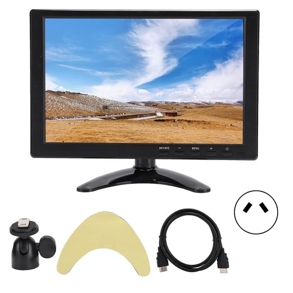 Monitor LCD HD de 10,1 pulgadas - Entrada HDMI/VGA/AV - Enchufe AU (100-240 V)