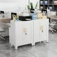 thumbnail image 2 of Erosoei Small Metal White Office Storage Cabinet with Shelves and Lock,Steel File Cabinet, 2 of 6