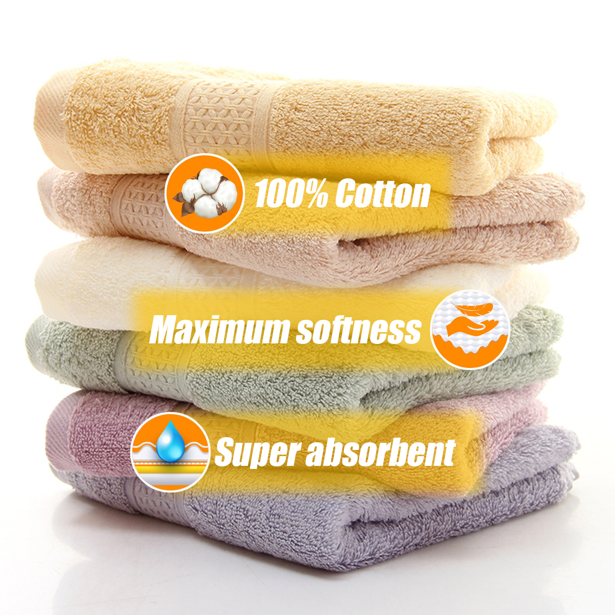 Waffle Washcloth 100% Cotton 35x36cm Towels for Face & Body Soft Absorbent