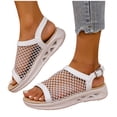 thumbnail image 6 of WRKEKC Sandals for Women Round Toe Open Toe Hollow Out Mesh Breathable One Buckle Summer Casual Shoes for Ladies, 6 of 7