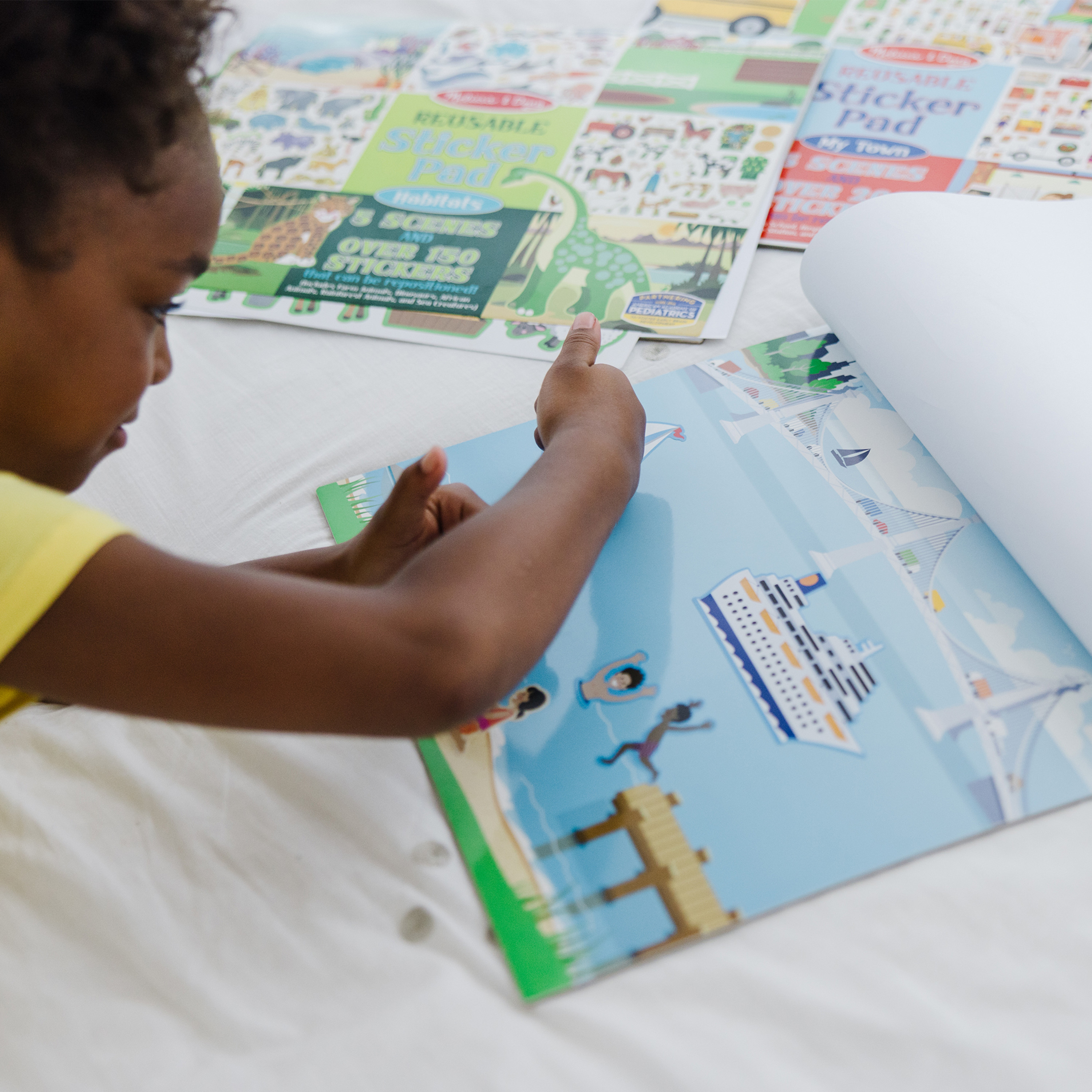 Melissa & Doug Wiederverwendbare Sticker-Sets – Dinos, Lebensräume, Fahrzeuge & Star Wars 3D-Poster