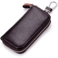 thumbnail image 4 of ABCISI 2pcs Elegant Leather Key Holder Organizer, Multi-Functional Zippered Key Case, Durable and Portable Cowhide Design for Practical Storage for Men and Women, 4 of 9