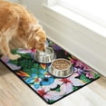 thumbnail image 2 of Aesthetic Pet Food Mat - Artistic Floral, Waterproof Dog Bowl Placemat, 2 of 3