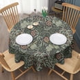 thumbnail image 3 of Green Pioneer Flower Pattern Round Tablecloth 60"x60",Wrinkle Wipeable Table Cloth for Kitchen Dining Room Picnic Patio Party, 3 of 6