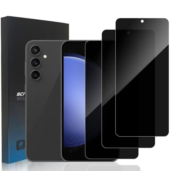 ZYQEEE Privacy Screen Protector for Samsung Galaxy S23 FE 6.4", Scratch Resistant Anti-Spy Tempered Glass Film, Bubble Free, Easy Installation,Case Friendly,3 Pack