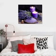 thumbnail image 3 of ONETECH Bathroom Canvas Wall Art Purple Lavender Theme Modern Flowers Painting Pictures for Bedroom Wall Decor Vintage Framed Artwork for Office Kitchen Rustic Wall Decor for Wall Size - 20x16 Inch, 3 of 3