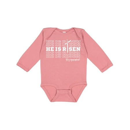 

Inktastic He Is Risen Mirror Words Gift Baby Boy or Baby Girl Long Sleeve Bodysuit