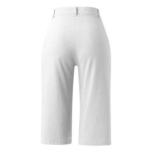 Gubotare Shorts For Women Dressy Summer Women's Ease Into Comfort Modern Pull-On Bermuda Short with Pockets,White L