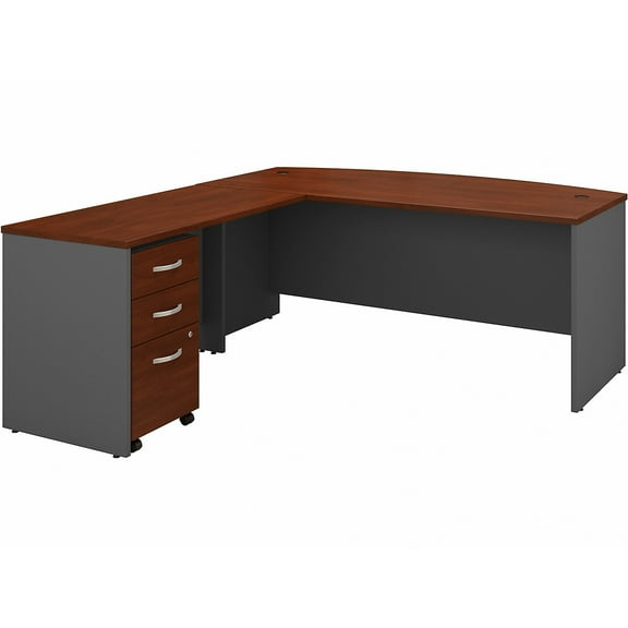 Bush Business Furniture Series C 72"W L-Shaped Desk with 48" Return and Mobile File Cabinet Hansen