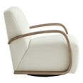 thumbnail image 5 of Spruce & Spring Modern Swivel Accent Chair with U-Shaped Wood Arms Single, Linen&Grey Wood, 5 of 9