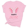 thumbnail image 4 of Alun Happy Easter T Shirts for Women Cute Bunny Ears Graphic Tees Casual Short Sleeve Crewneck Top for Easter's Day Outfit 2026 Spring Summer Workout T-Shirt Pink M, 4 of 4