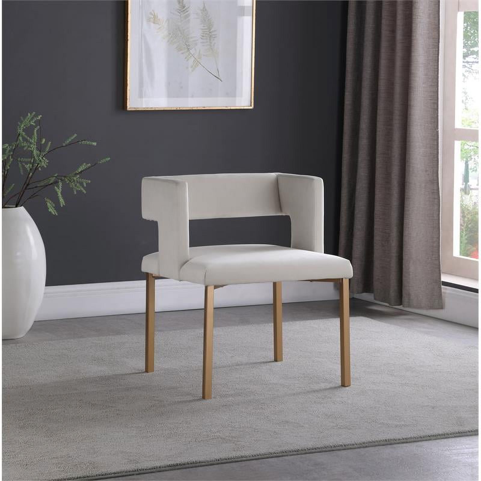 Meridian Furniture Caleb Cream Velvet Dining Chair (Set of 2) - image 2 of 5