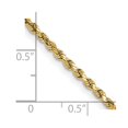 thumbnail image 2 of Diamond2Deal 14K Yellow Gold 2.25mm Semi Solid Diamond-cut Rope Chain Necklace for Women 18", 2 of 6