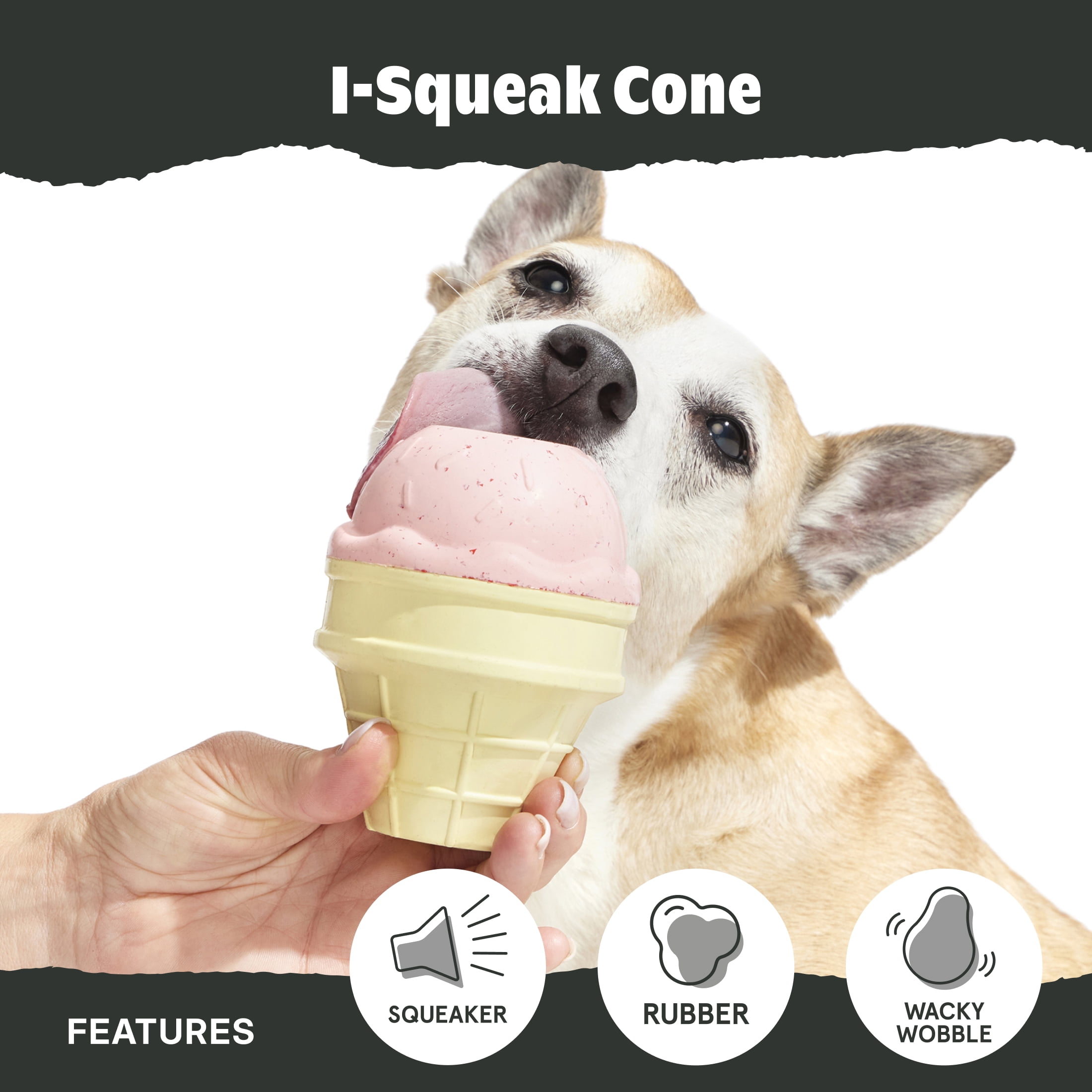 I-Squeak Cone Interactive Dog Toy for Durable Fun