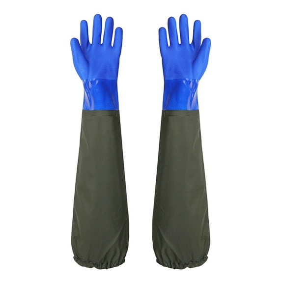 tegongse Long lasting Long Waterproof Rubber Gloves Pond Gloves Chemical Resistant Gloves for Dishwashing, Vehicle Cleaning