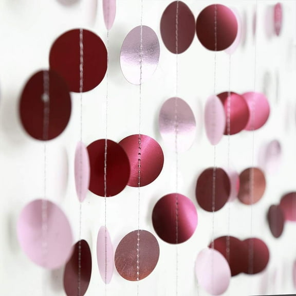 Cheerland Garland, Pink Burgundy Circle Dots, 52 Ft