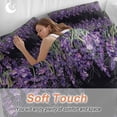 thumbnail image 3 of Lavender Twin Size Comforter Set, Spring Purple Flowers Watercolor Style Black Bedding for All Seasons, 4 Pcs Bed Set, 1 Quiltcover (68"x86") ,1Sheet(67"x116"), 2Pillowcases (30"x20"), 3 of 9