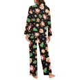 thumbnail image 6 of DISNIMO Santa Claus Printed 2 Piece Women's Pajama Sets Tree Snowflake Printed Button Down Ladies Lounge Sets with Pocket Long Sleeve Top and Long Pants Set Christmas Comfywear Nightwear, 6 of 7