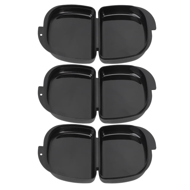 Estuche De Retenedor, Estuche Protector Bucal Negro Seguro 3 Piezas Funda Protectora A Presión Duradera Para Accesorios
