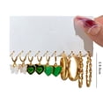 thumbnail image 6 of Hyasfey 5 Pairs Hoop Earrings Delicate Charms Eye-catching Piercing Wear-resistant Geometric Decorative Hypoallergenic Acrylic Women Accessories Earrings Fashion Jewelry, 6 of 7