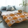thumbnail image 2 of Thanksgiving Soft Fleece Throw Blankets for Couch/Bed, Buffalo Plaid Flannel Blanket Cover for Picnic Camping Travel, Lightweight Microfiber Bed Throws, for All Seasons,50x60inch Autumn Maple Leaves, 2 of 6